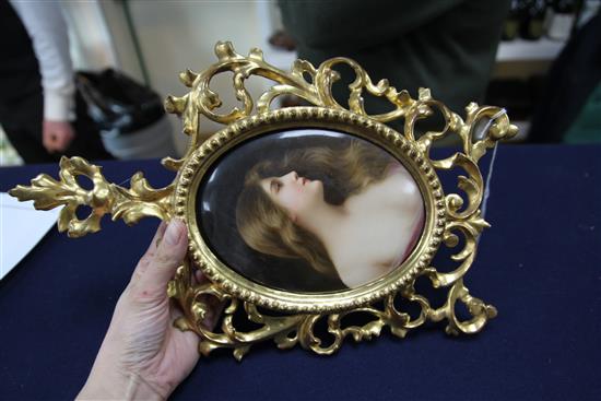 A Berlin KPM oval porcelain plaque, late 19th century,